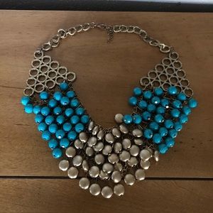 Chunky Teal/Gold Necklace